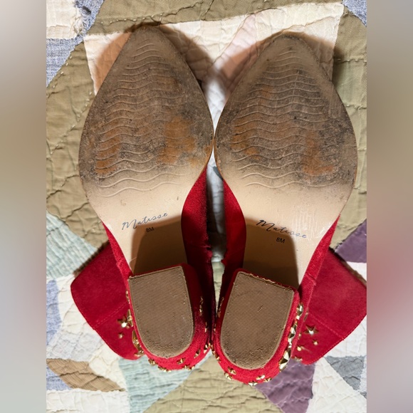 Matisse Limited Edition Caty Star Studded Red Suede Boots: Size 8 - Picture 4 of 13